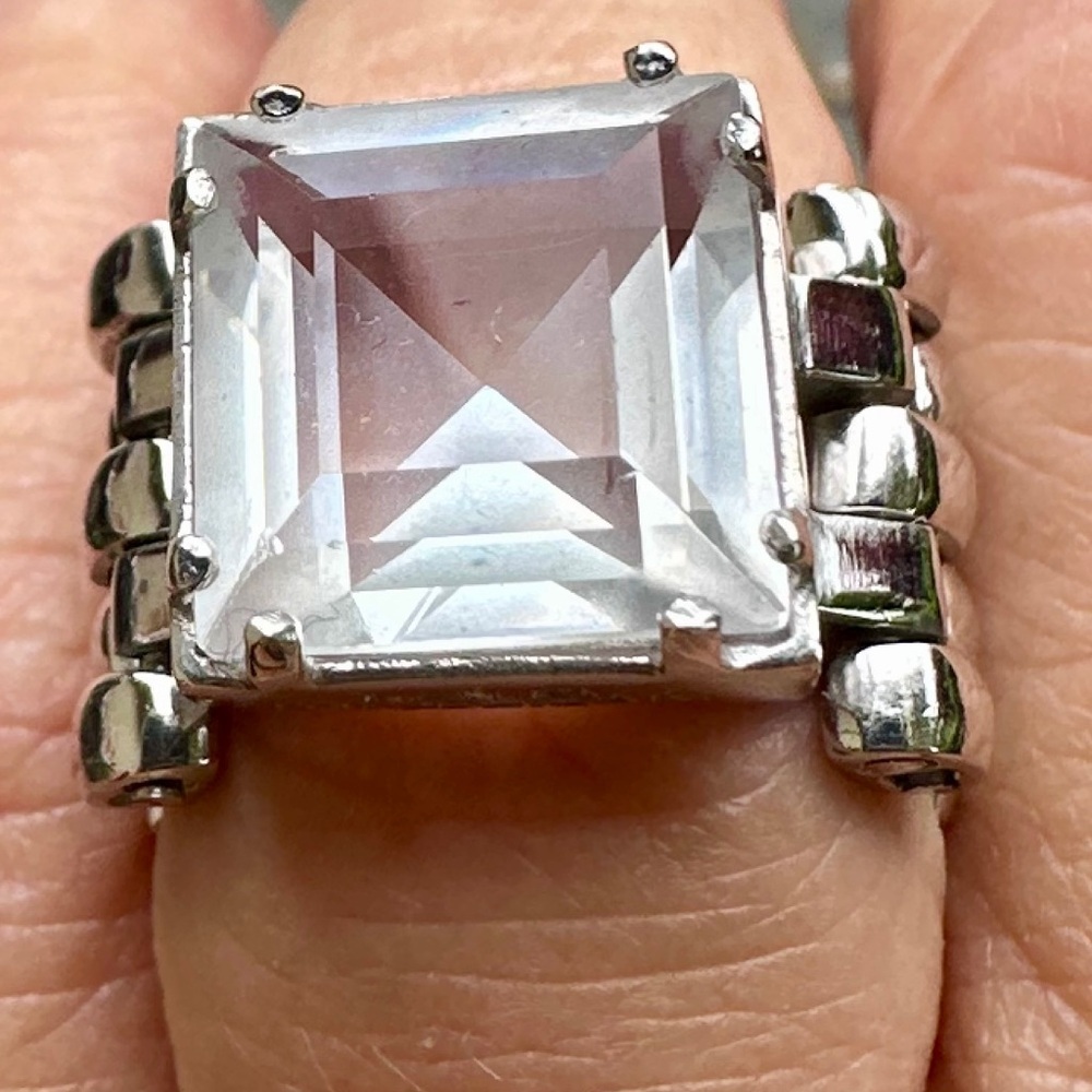 Daniel Swarovski Swarovski Stilla Square Cut .925 SS w Emerald Cut Crystal-RARE - Picture 3 of 10